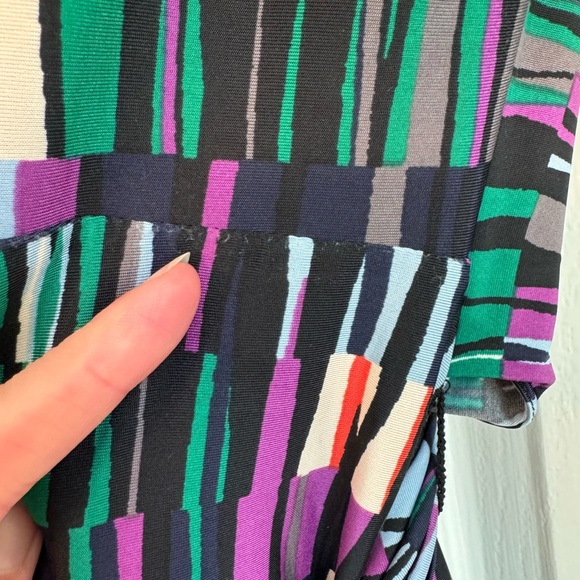 BCBGMaxAzria - Multicolored Striped Surplice Wrap Dress Size S - Picture 8 of 14
